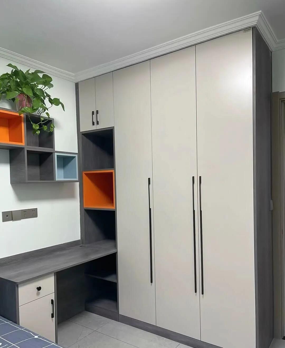 衣柜与学习桌一体效果图,衣柜学习桌一体柜成品