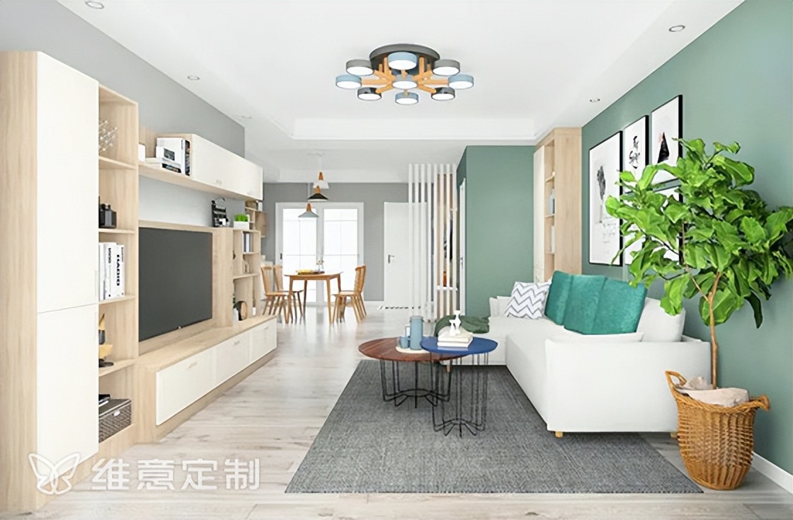 维意定制电视柜效果图,维意定制满墙电视柜