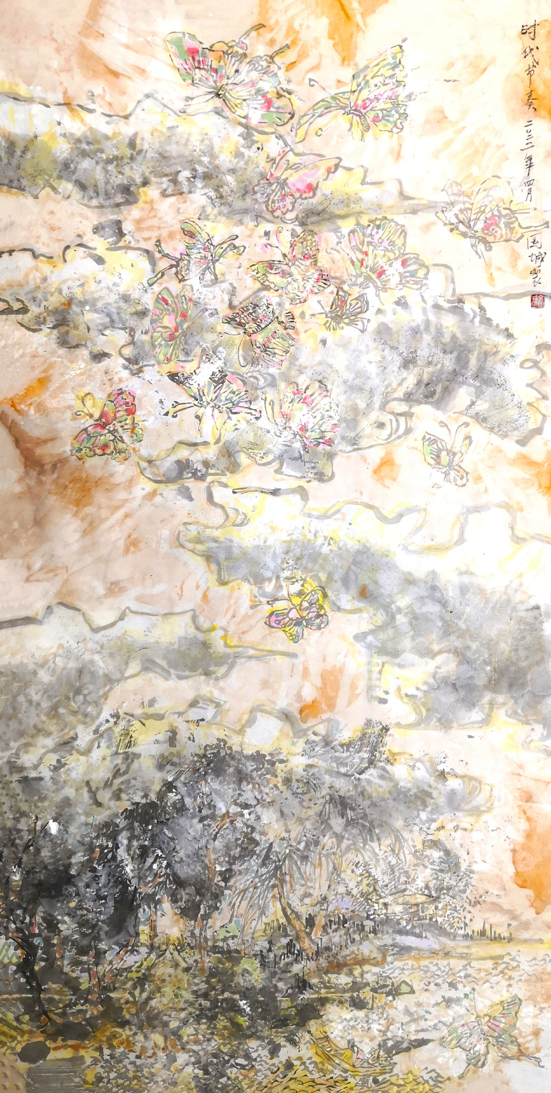 *坐静**夏夜听鸣蝉——余国城壬寅年初夏水墨画新作欣赏