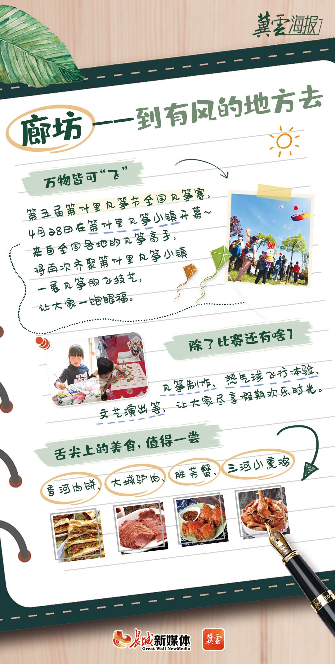 创意海报|“五一”旅游攻略手账带你玩转美丽河北①