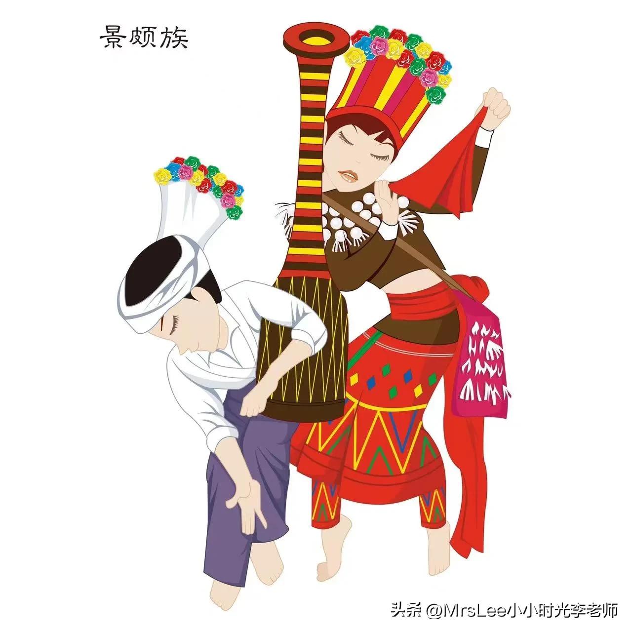 56个民族插图单人,56个民族插图画