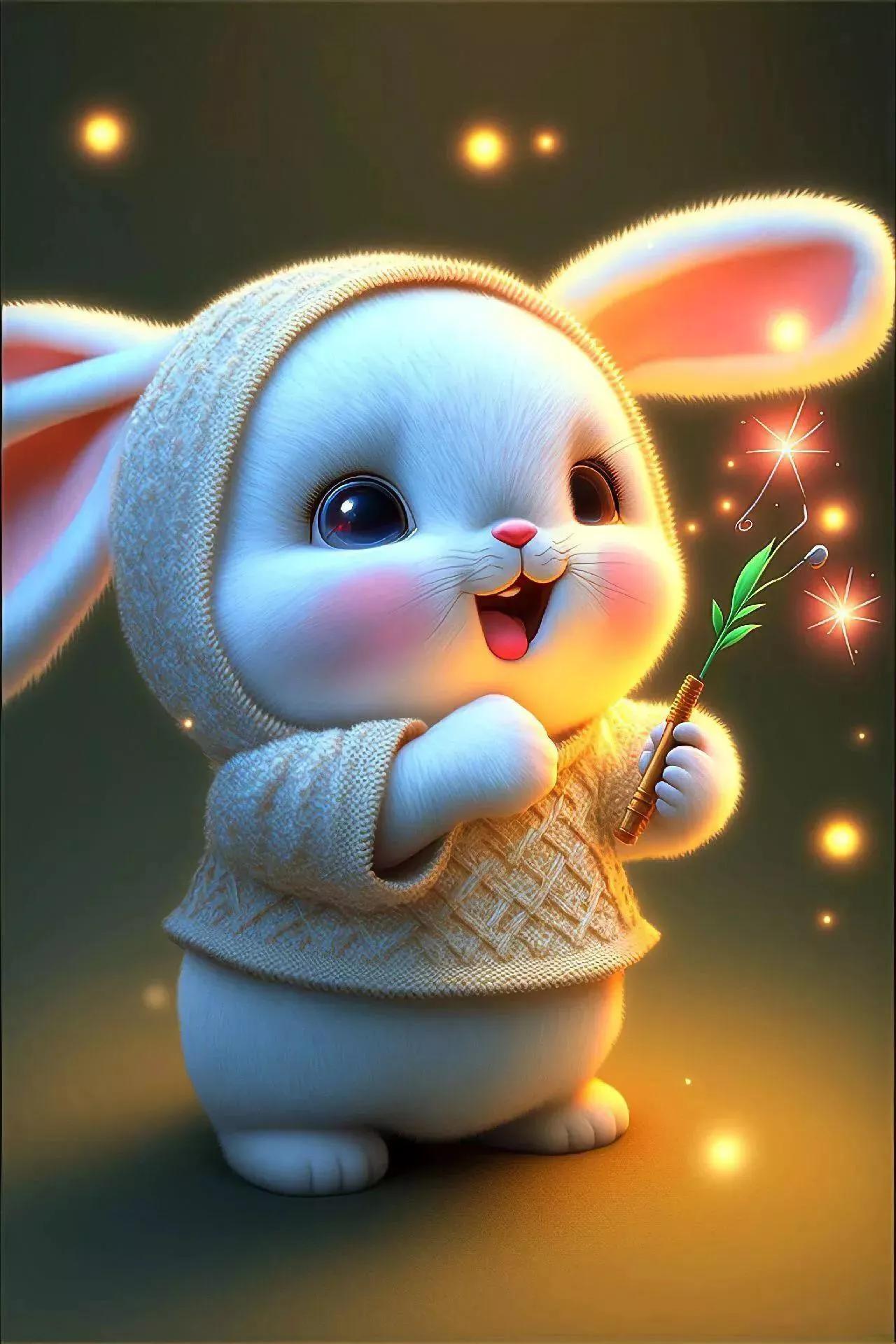 兔兔美美的照片,甜美可爱兔美美