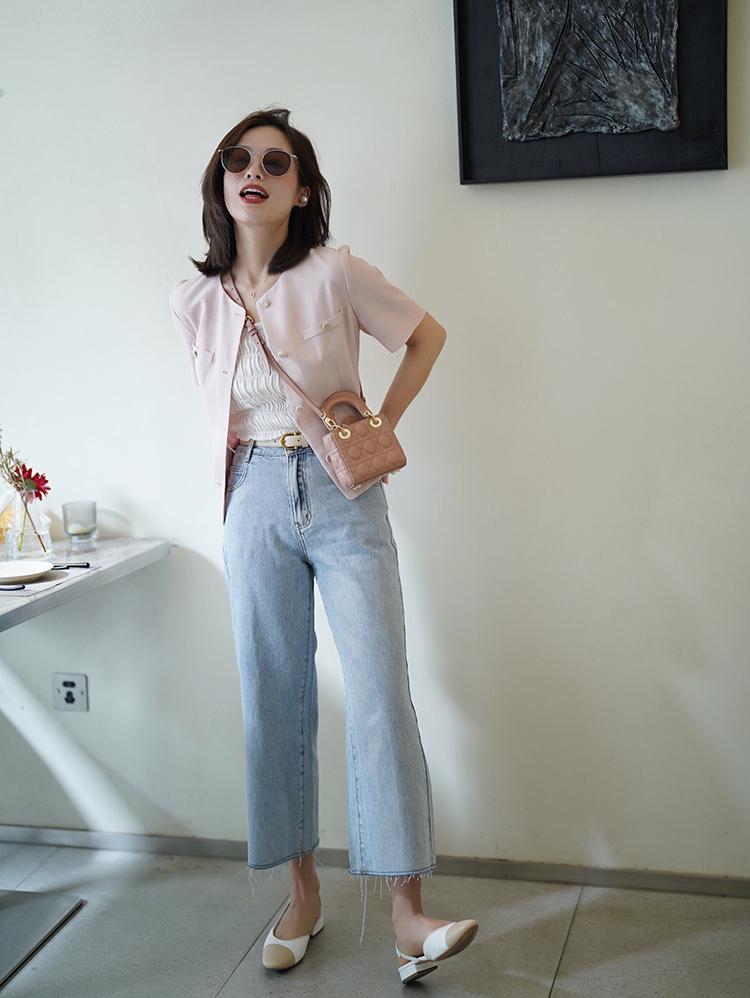 哪款阔腿牛仔裤显瘦又有质感,遮肉阔腿牛仔裤