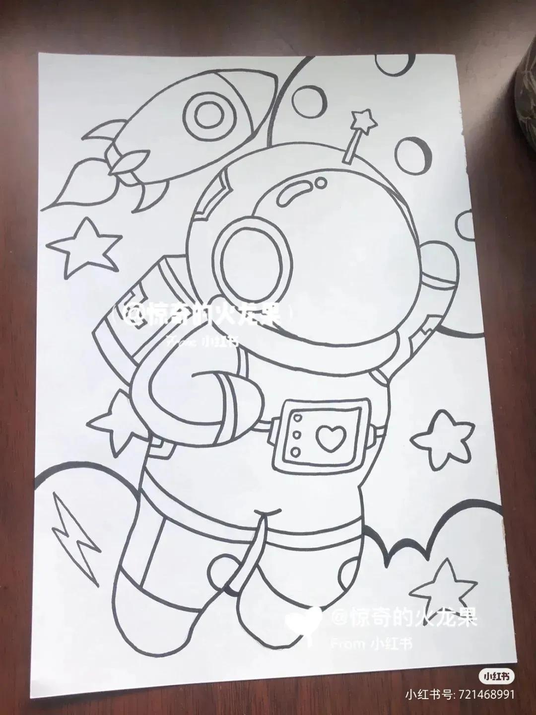 关于中国航天科技创新的绘画,描绘中国航天未来发展绘画