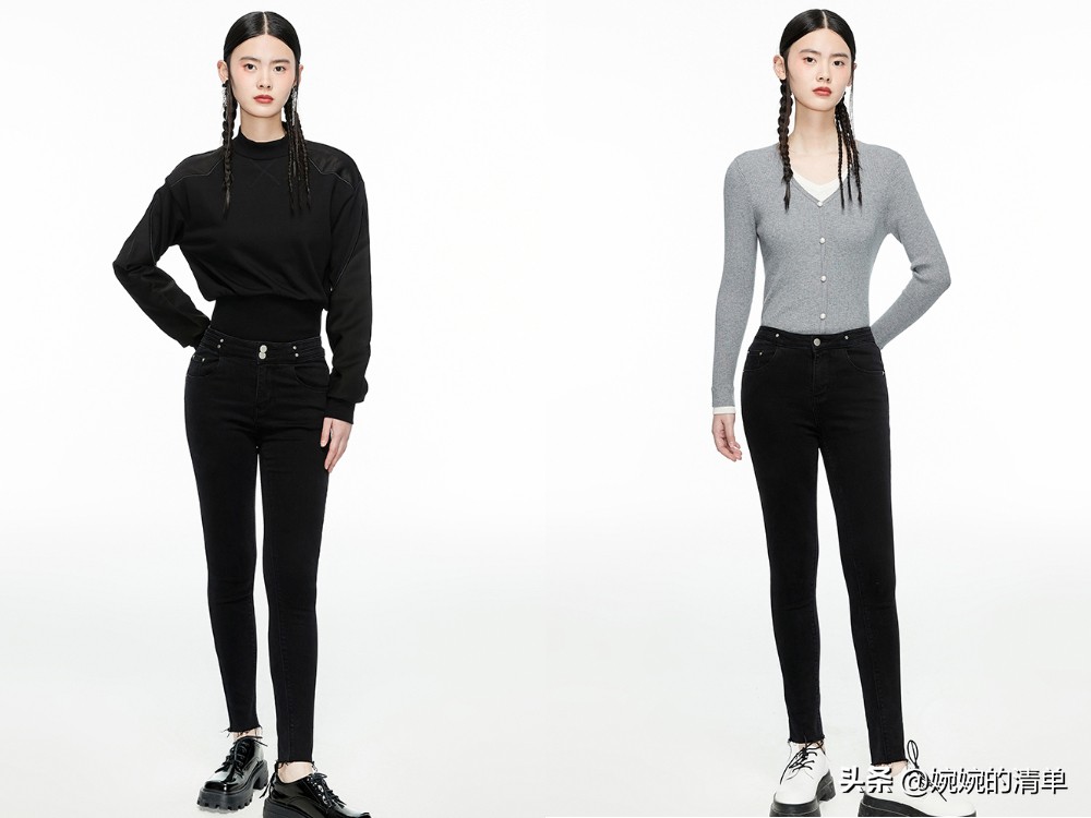 冬季黑色外穿小黑裤显腿瘦,冬天显瘦秘笈光腿神器加绒牛仔裤