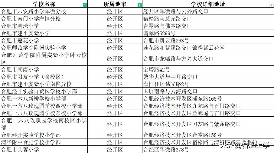 合肥各区优质小学,2020年合肥市重点小学排名