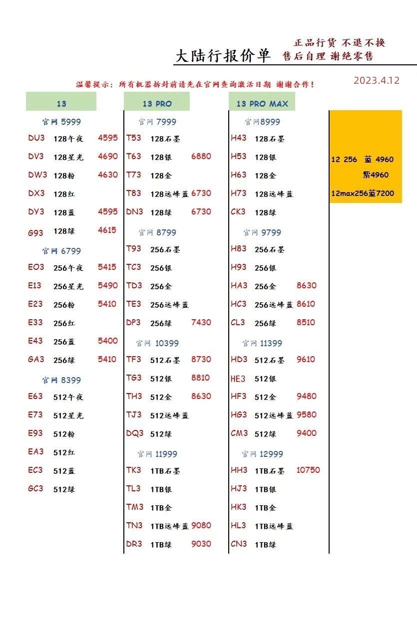 华强北2021年8月18日手机批发报价,2024年1月18日华强北手机批发价