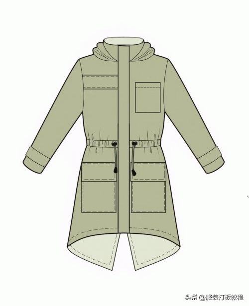 服装设计格子大衣款式图,服装设计风衣效果图