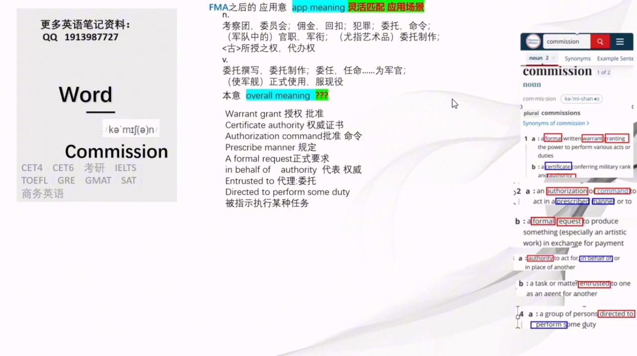 permission快速记忆单词,commission英语怎么读音发音