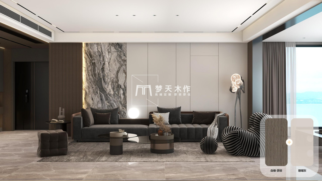 原木风白橡,科技木最佳色彩搭配