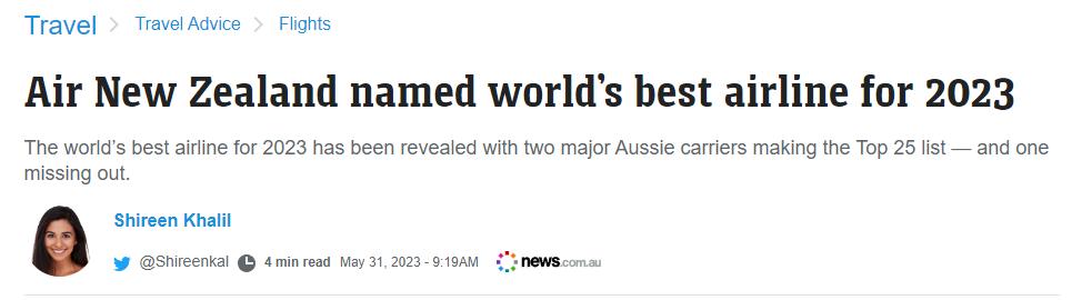 全球十佳航空公司2024,2022全球最佳航空排名