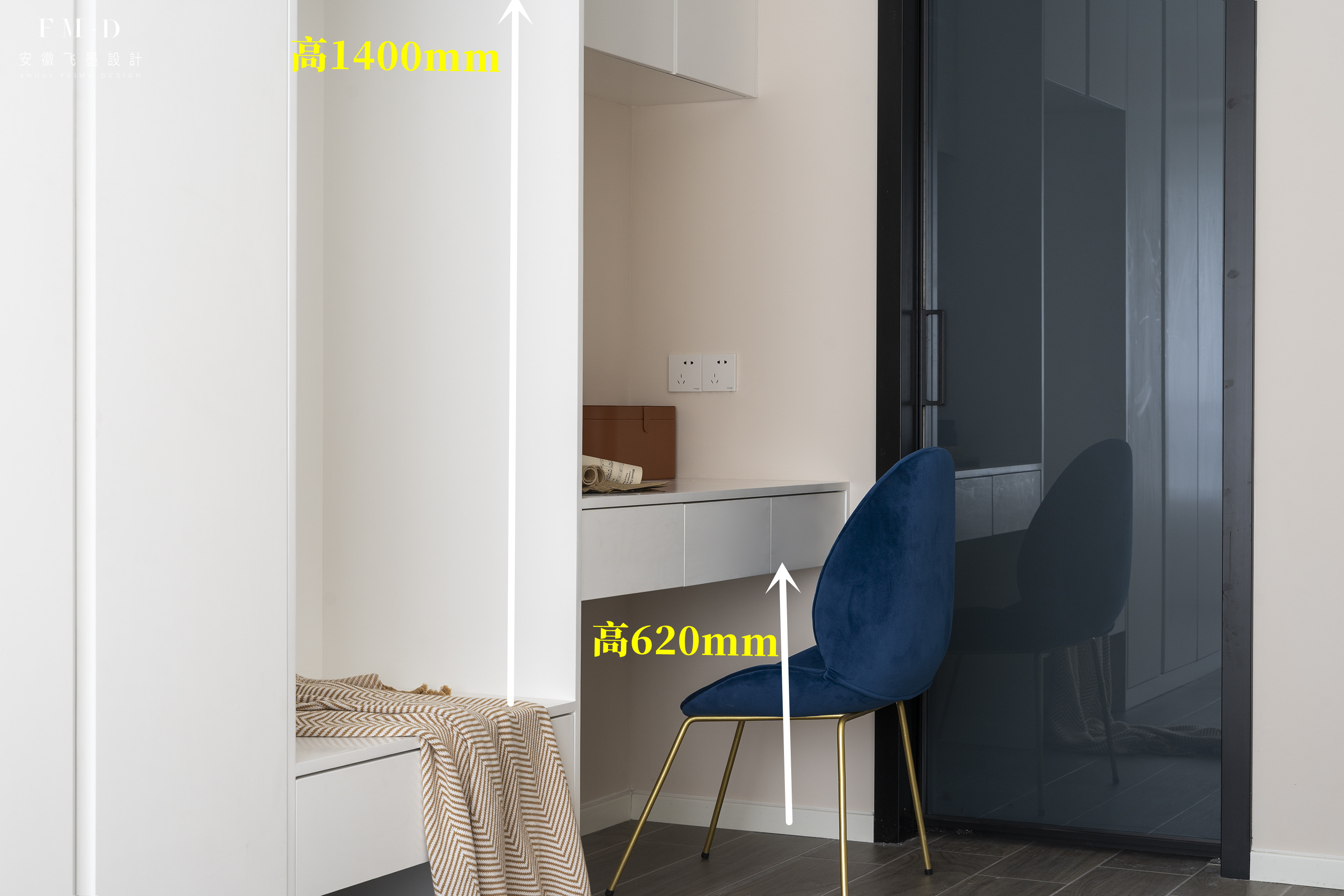 主卧面积20㎡，5个设计细节，实实在在解决不少问题，附尺寸数据