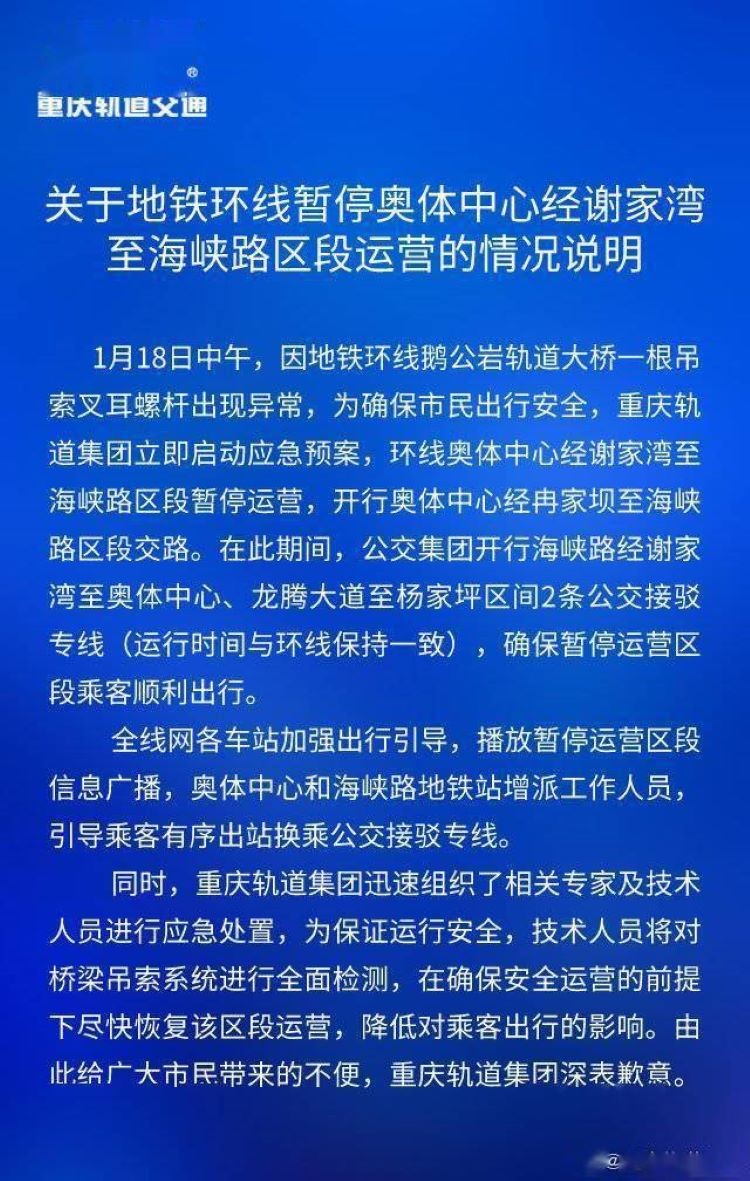 重庆鹅公岩轨道大桥什么时候恢复,重庆轨道环线鹅公岩大桥钢缆断裂