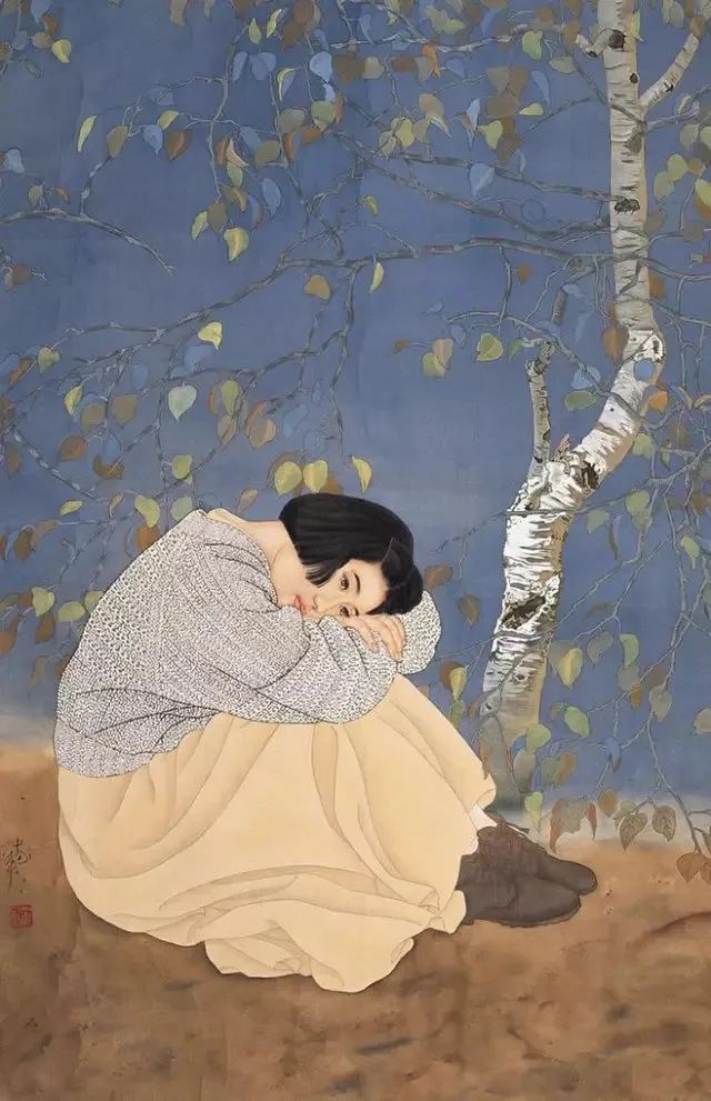 美协主席的国画美人图，笔笔皆是“功力”，一直被模仿从未被超越