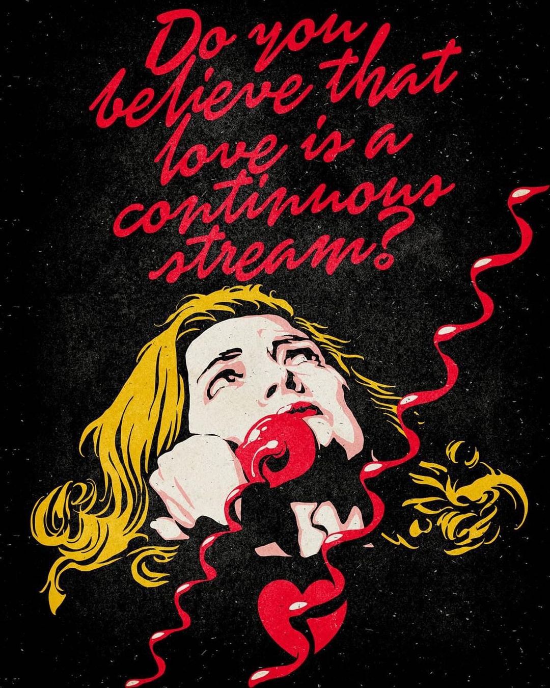 插画氛围感人物构图,复古美式波普插画