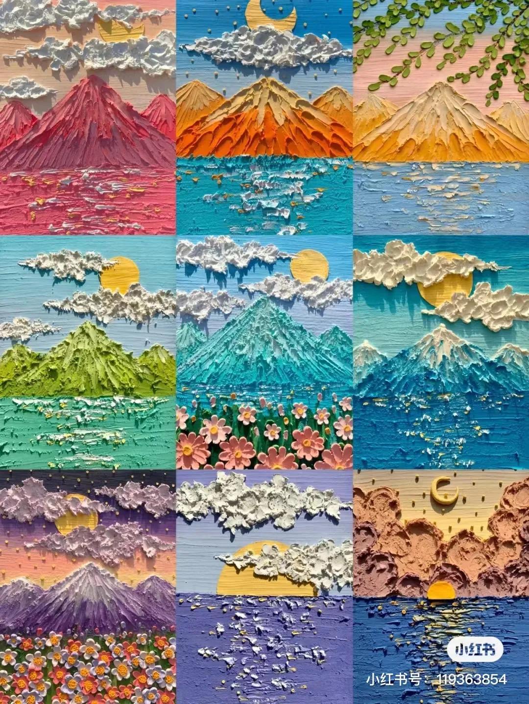 100幅好看的油画棒教程,记录色彩的美术作品油画棒简单