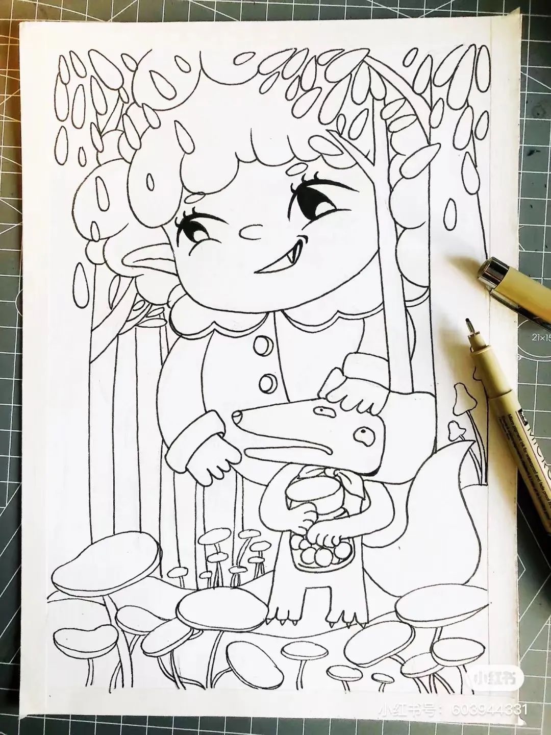 针管笔画线条练习,针管笔黑白装饰画线描