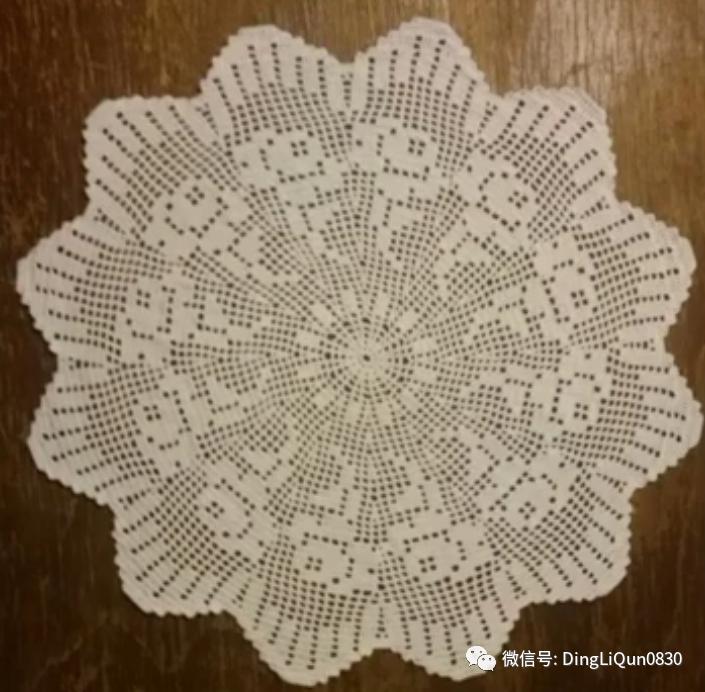 针织钩花小桌布,毛线编织钩花桌布图案