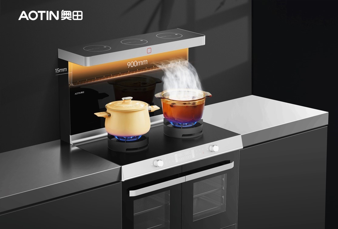 奥田双胆微蒸烤集成灶,专业与颜值并存