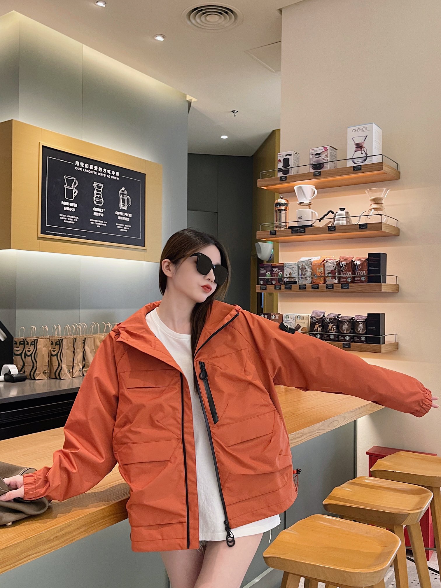 潮牌stone石头岛斜拉链冲锋衣外套,石头岛冲锋衣斜拉链款官网价格