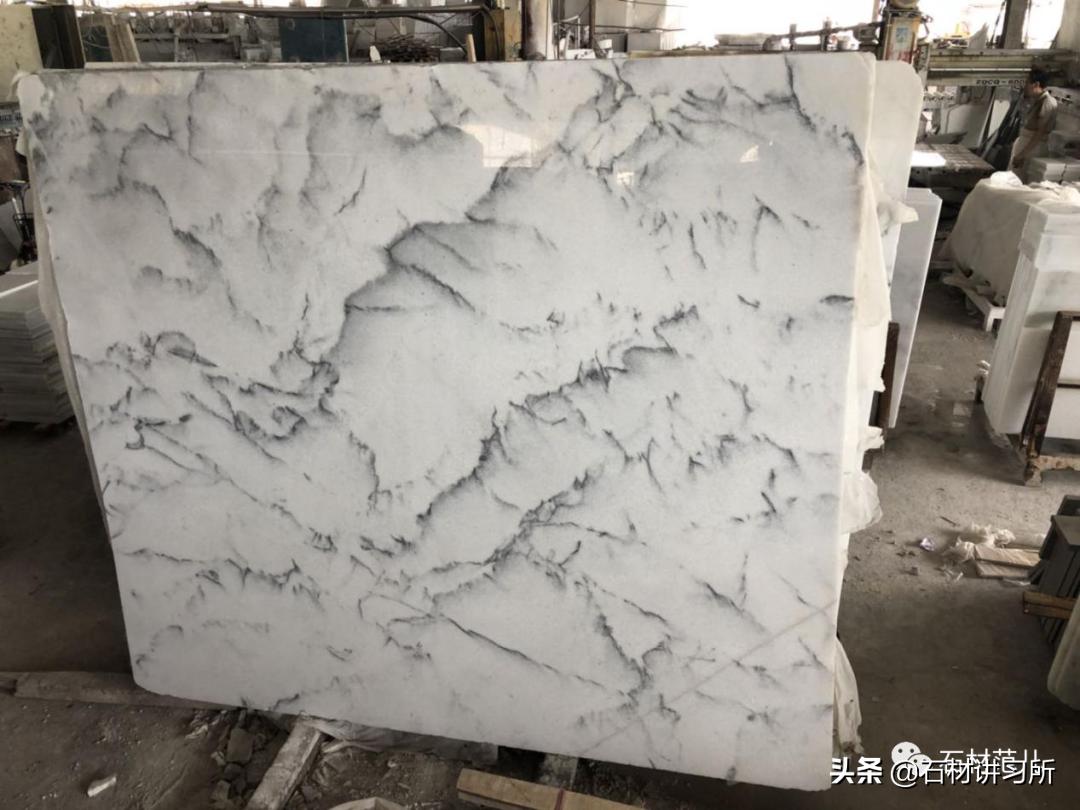 水晶白大理石效果,天然透光超薄石材