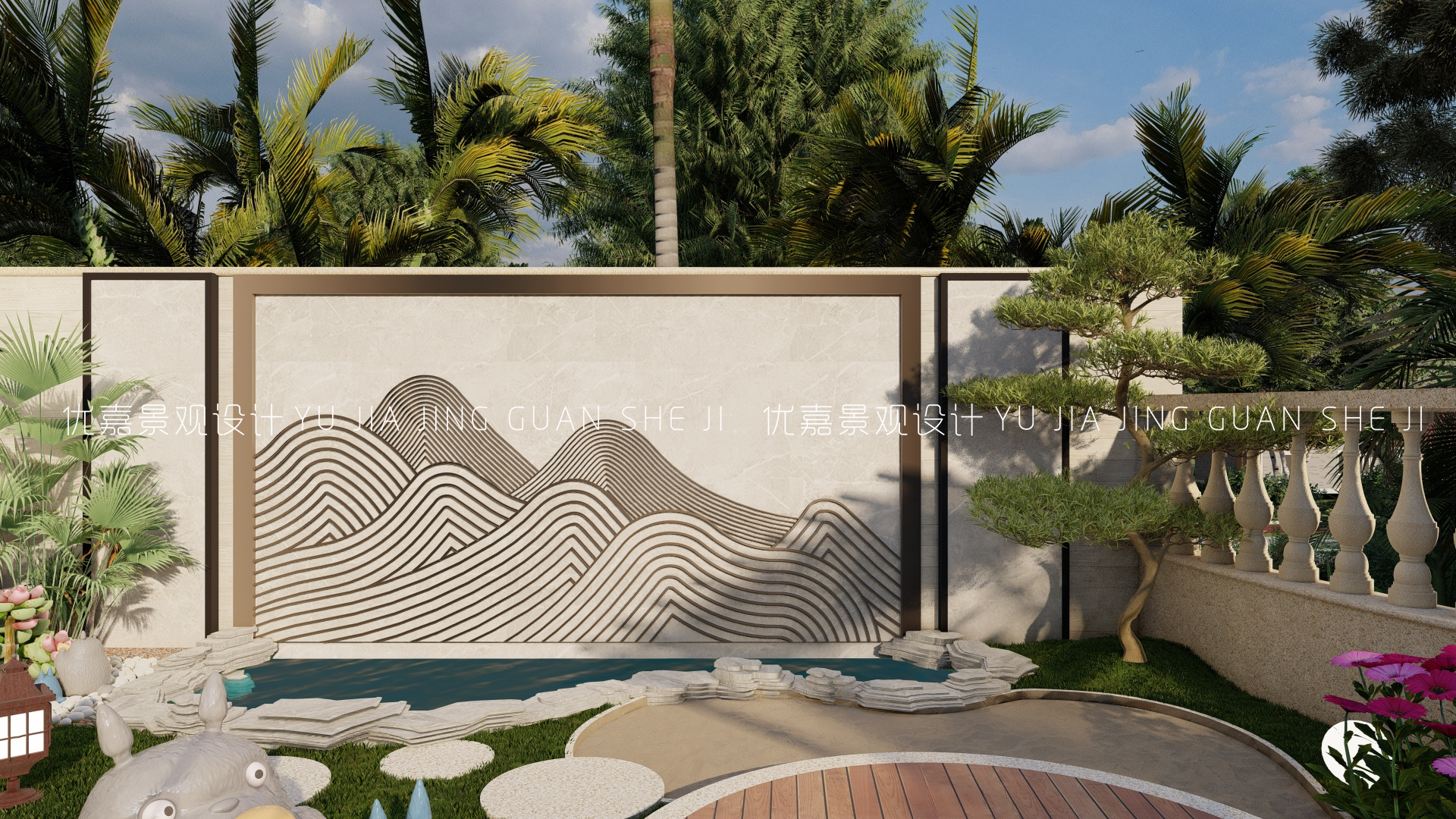 别墅室内庭院花园设计,独栋别墅庭院景观设计说明