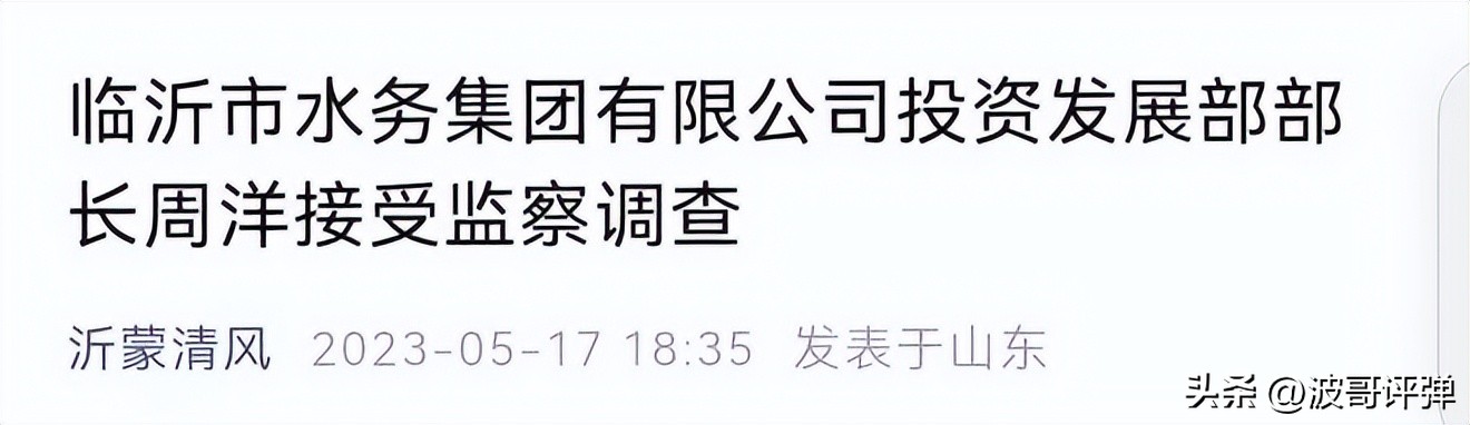 临沂国企董事长“喝花酒”被调查，当地水务系统的浑水该清一清了