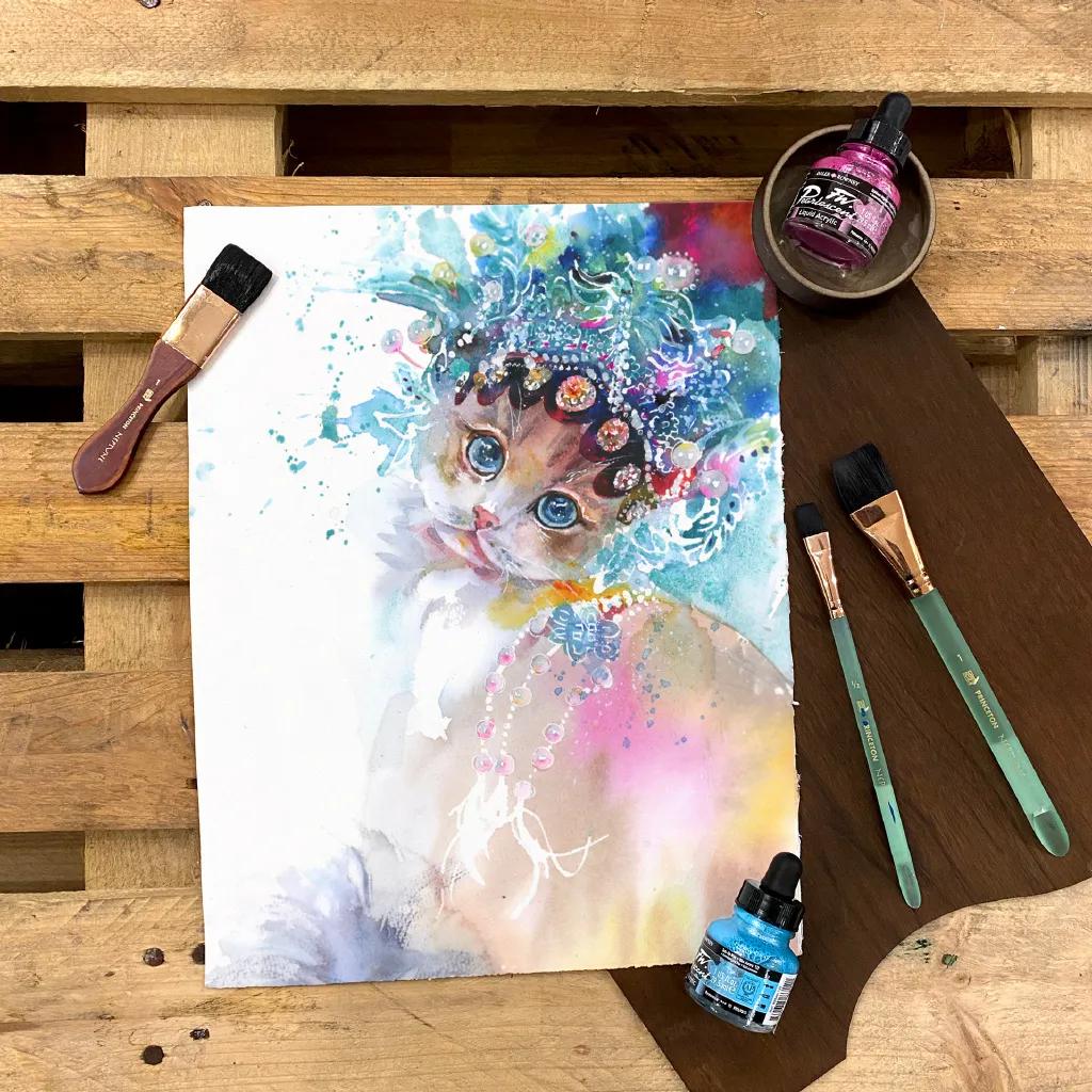 他是抖音水彩第一人，画面充满水墨意境，质感优秀！150万人盛赞