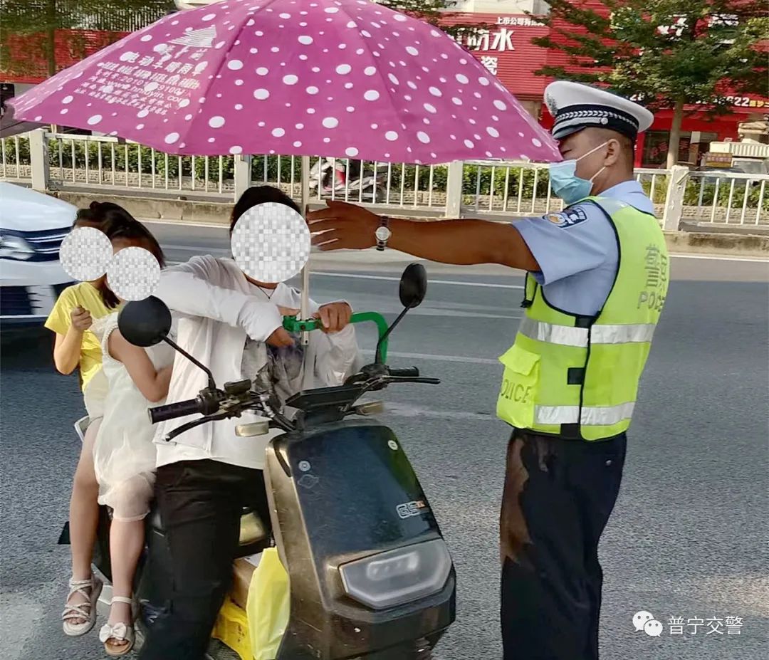 交警查电动车超员,普宁电动车超员处罚一人