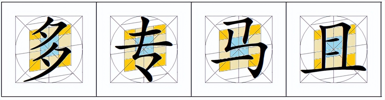 汉字九宫结构,汉字九宫格切图