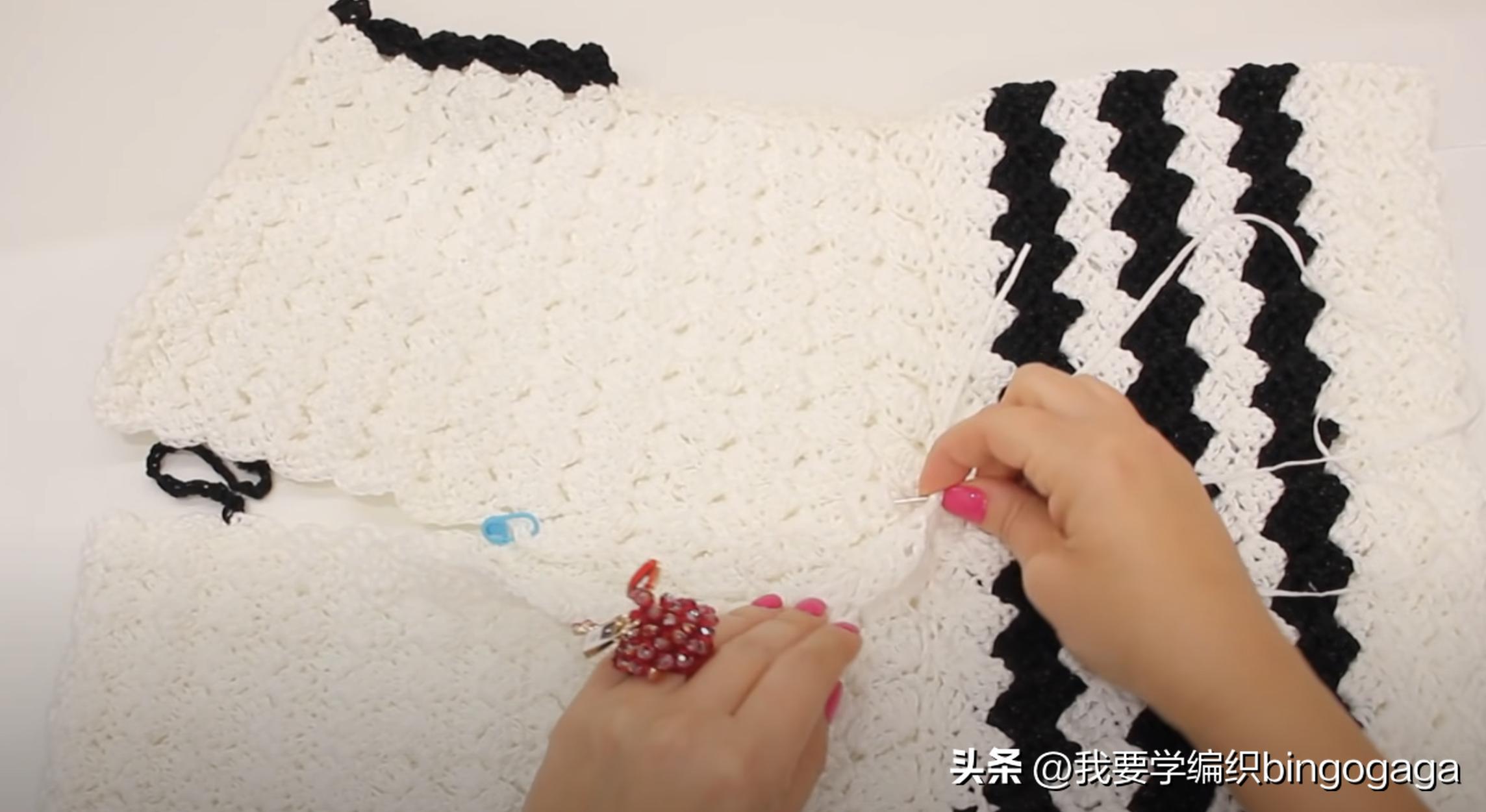 钩夏天v领短袖视频教程,钩针夏季镂空短袖小外搭