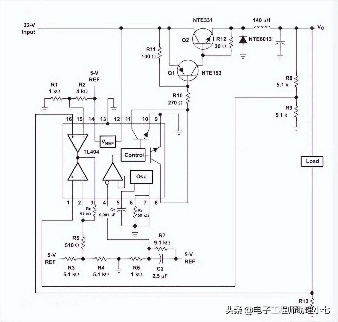 tl494各脚功能原理图解析,TL494引脚功能及参数