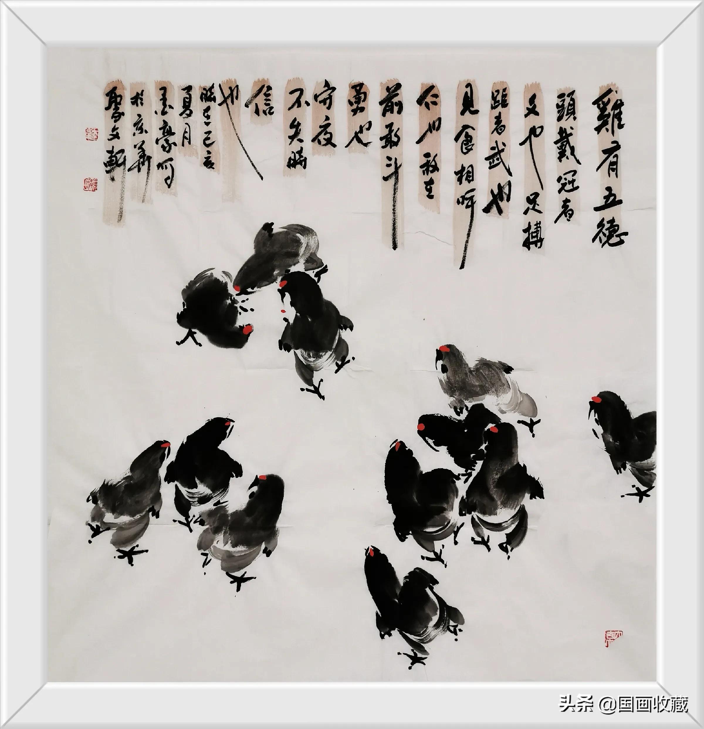 墨豪画鸡高清大图,墨豪画鸡创意作品