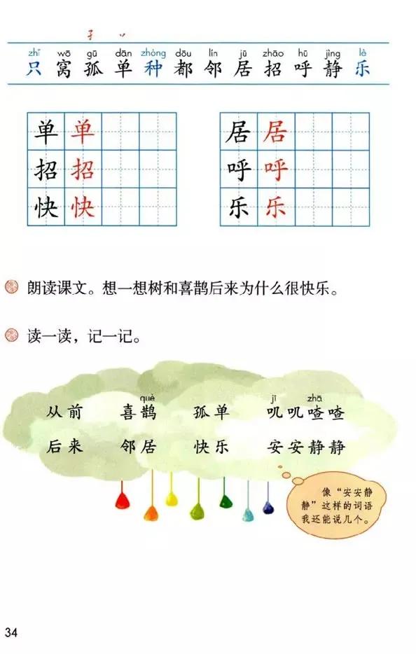 人教版小学语文一年级下册课本（电子版）寒假预习，快收藏
