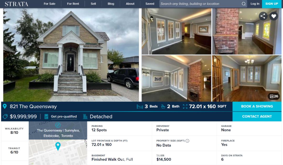 疯狂多伦多！普通3房2卫独立屋挂牌$1000万！经纪称“潜力巨大”