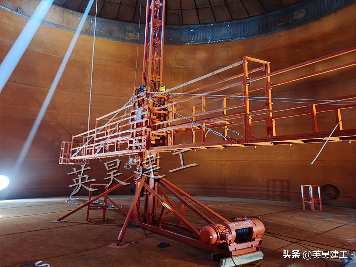 油罐内升降平台价格,油罐内壁防腐升降机安装图