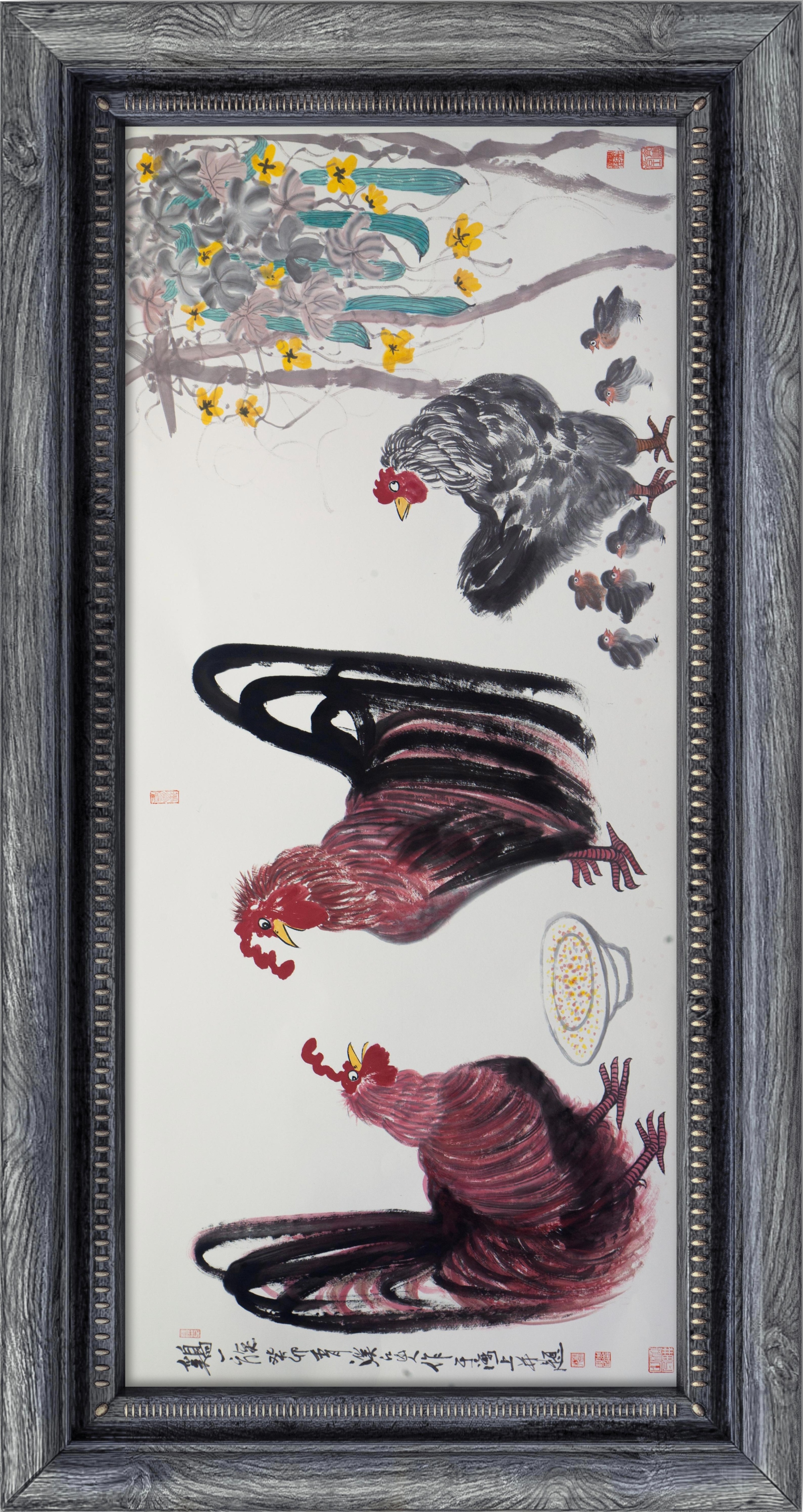 《鸡家族的故事》—朱祖国写意画的中国亮度