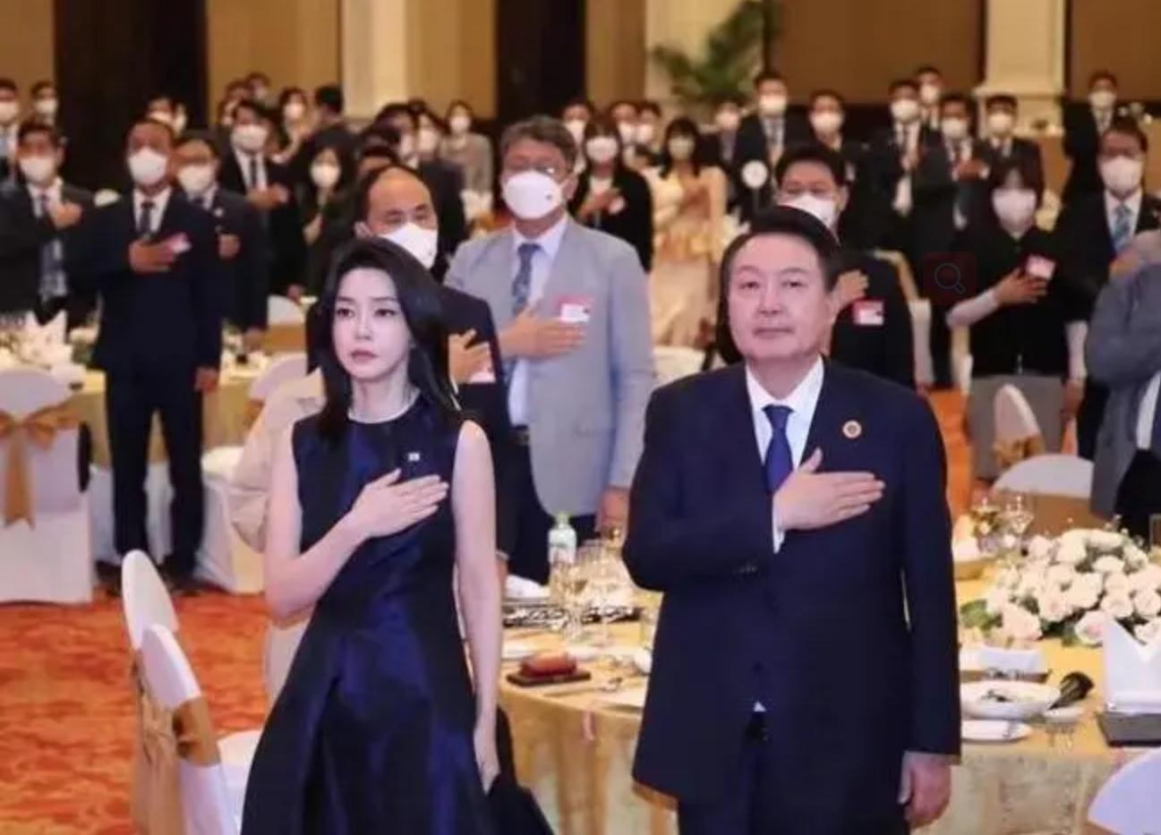 韩国第一夫人金建希与拜登,拜登访韩金建希完整版