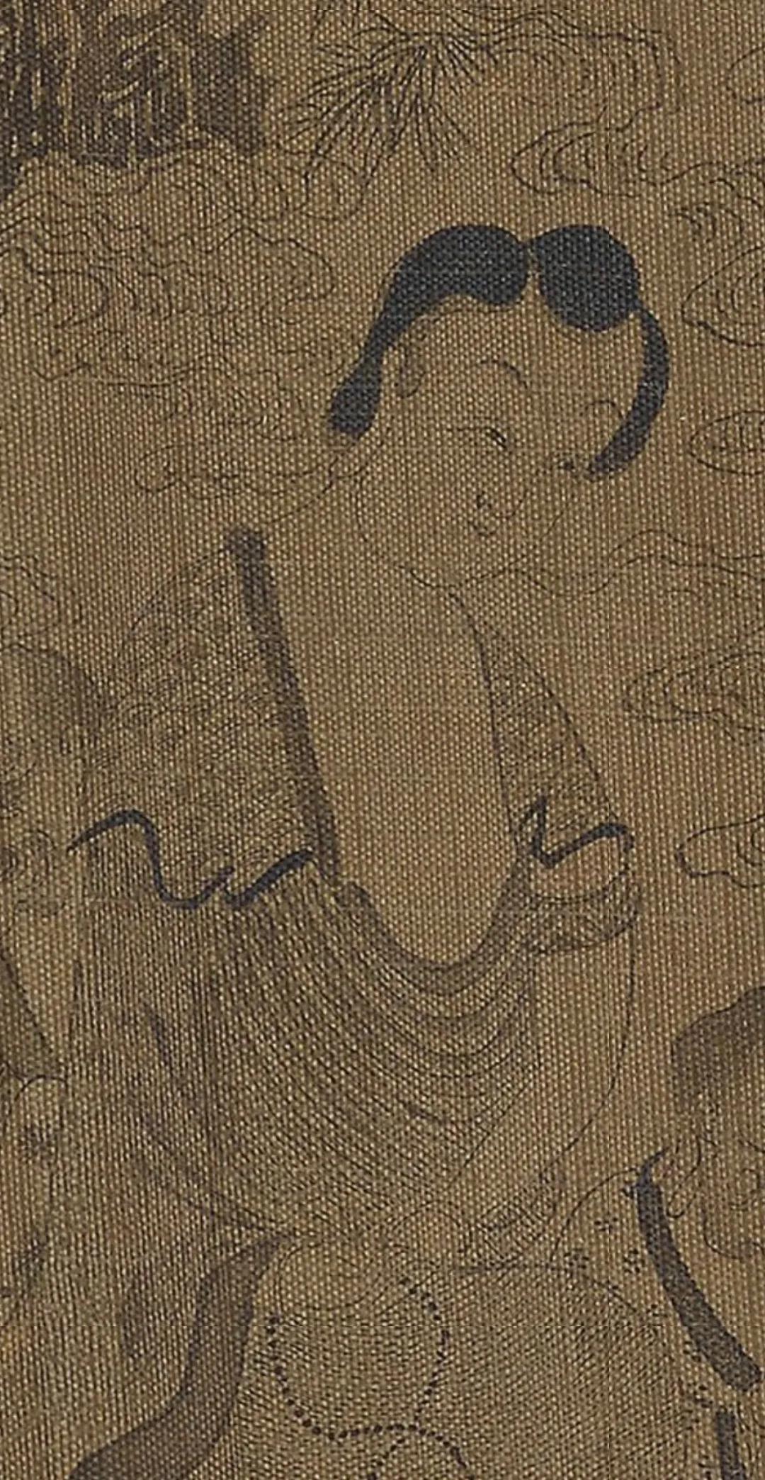 白描十八罗汉图片高清大图,清李公麟白描十八罗汉图