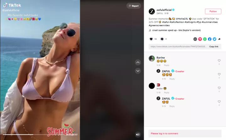 泳装黑马ZAFUL无死角拉流量，在TikTok吸粉42万