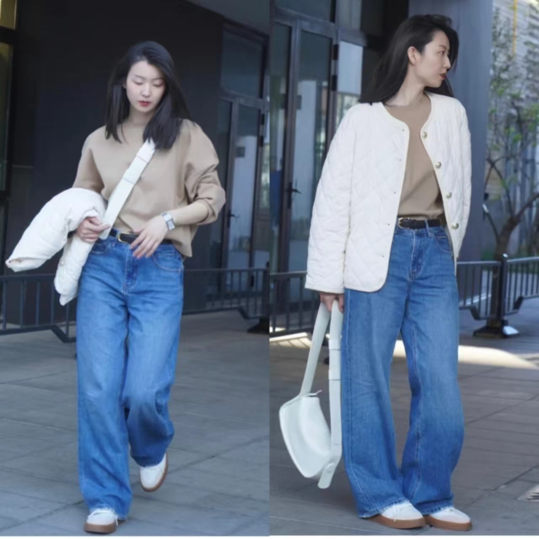 梨形身材必备牛仔裤显瘦又显高,梨形身材上学穿什么鞋显高显瘦