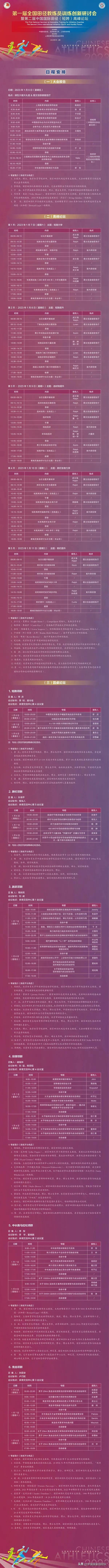 【全程直播】第一届全国田径教练员训练创新研讨会暨第二届中国国际田径（短跨）高峰论坛将于6日在上海召开