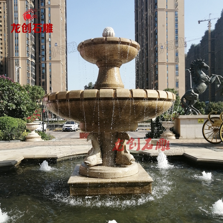 石材雕塑喷泉效果图,不锈钢景观水钵喷泉制作