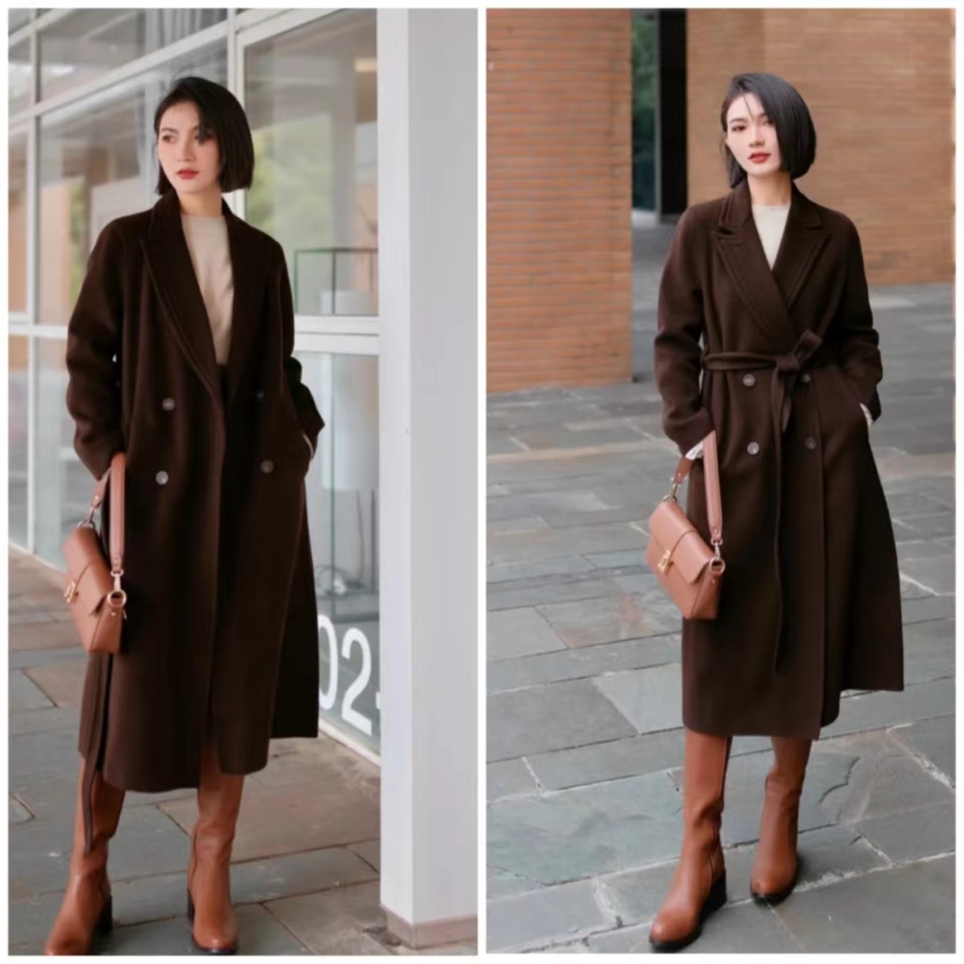 大衣搭长靴知性十足,大衣配阔腿裤让你气场翻倍