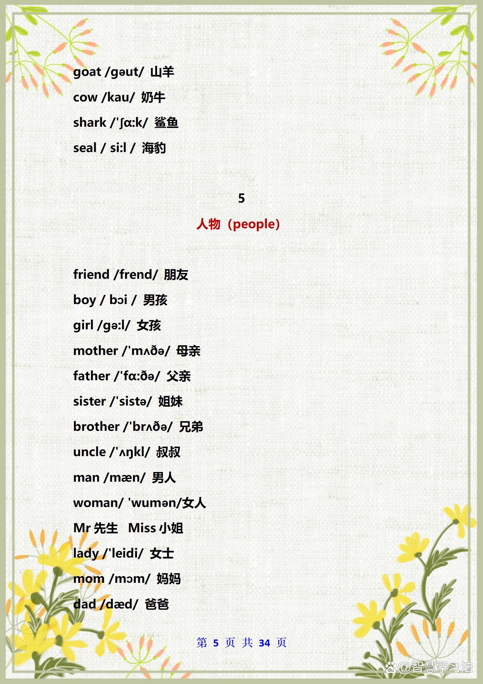 冀教版小学英语单词汇总带音标的,小学英语班主任整理笔记