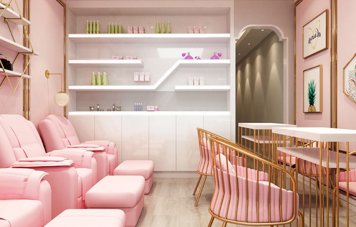 美甲美睫化妆品店装修,网红美甲美睫店装修