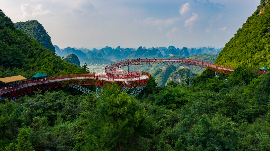 广西阳朔如意峰索道景区视频,桂林如意峰门票多少钱不坐索道
