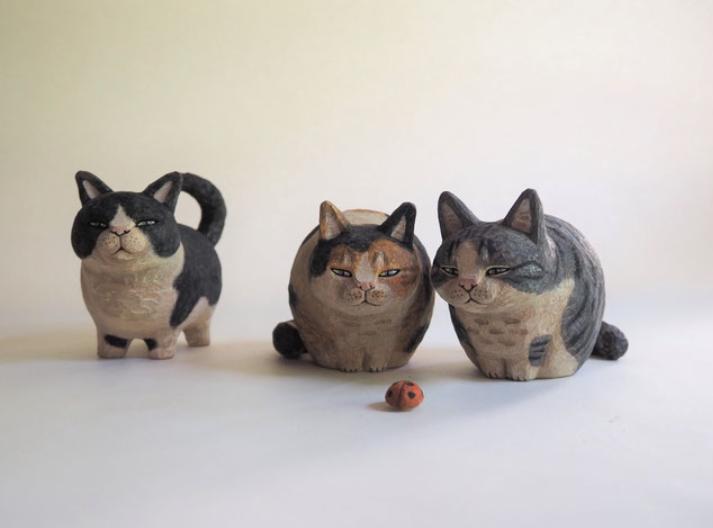 日本艺术家木雕猫,日本木雕猫艺术家