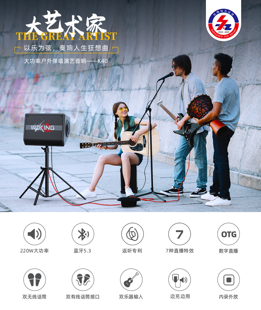 维尔晶k40户外弹唱演艺音响,维尔晶户外蓝牙K歌音箱