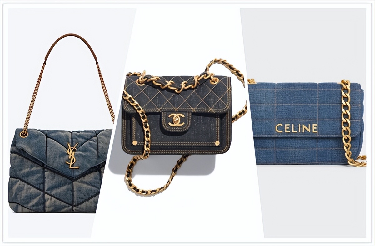 好看的chanel蓝色包,香奈儿牛仔包19bag